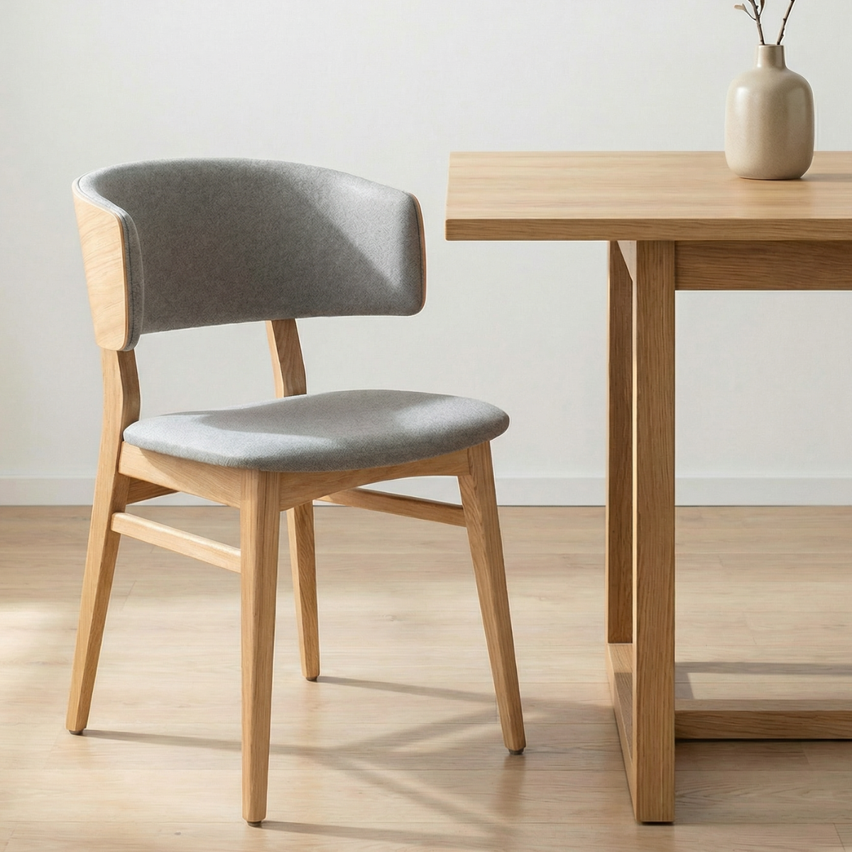 GB LUCY Grey, Natural classic Wooden indoor chair